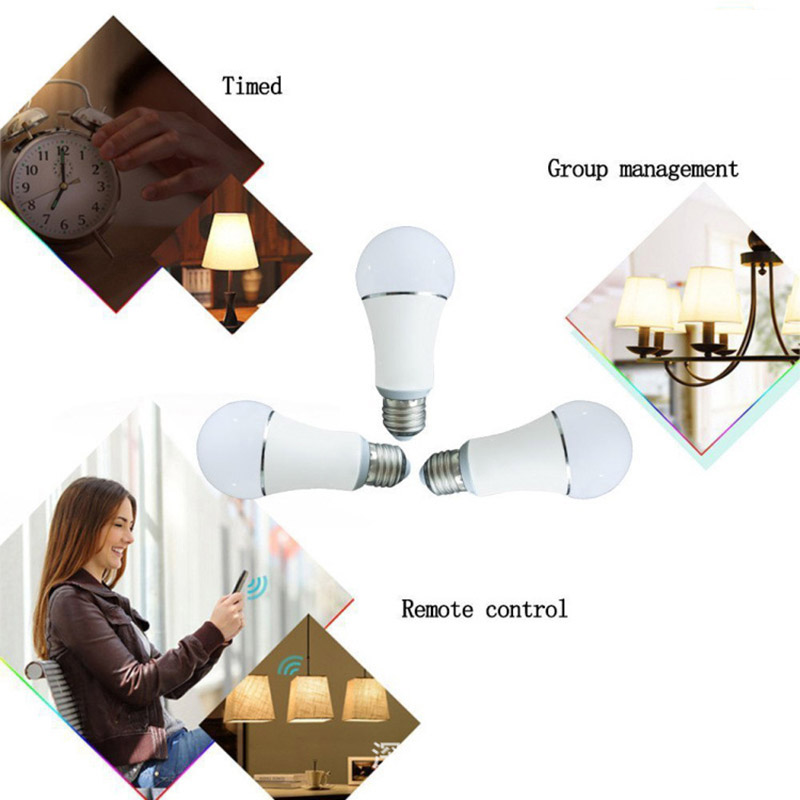 E27 WiFi Smart RGBW LED Light Bulb - Compatible APP Remote Control, Alexa, Google Assistant